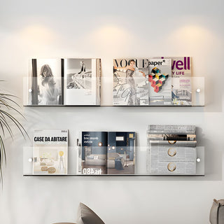 Modern Acrylic Wall-Mounted Bookcase  Floating Shelf