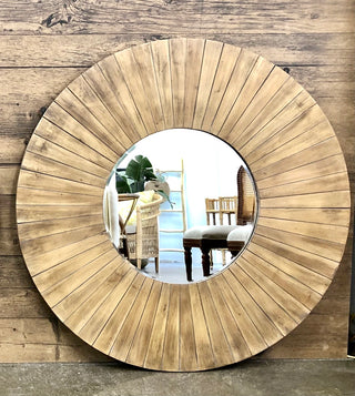 Miroir convexe en bois sur mesure
