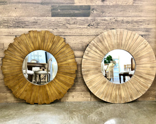 Miroir convexe en bois sur mesure