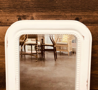 Wall Accent Small French Washed  White Mirror