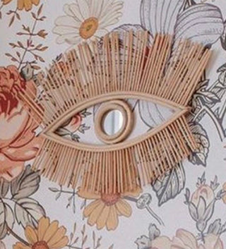 Miroir en rotin à œil ouvert Miroir de chambre d'enfant en osier