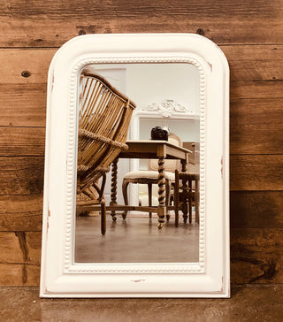 Wall Accent Small French Washed  White Mirror