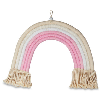 Grande tenture murale arc-en-ciel en macramé ~ Décoration de chambre d'enfant