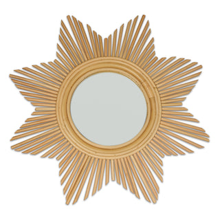 Miroir en rotin Étoile Hexagramme