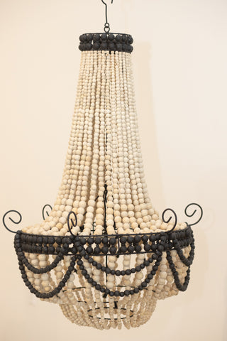 Grand lustre suspendu à perles Zora