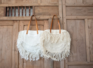 Sac fourre-tout en macramé tissé à la main