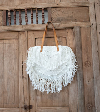 Sac fourre-tout en macramé tissé à la main