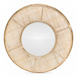 Miroir rond en rotin Eline naturel - Miroir décoratif en rotin