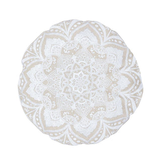 White Mandala Cushion 18 " Diameter