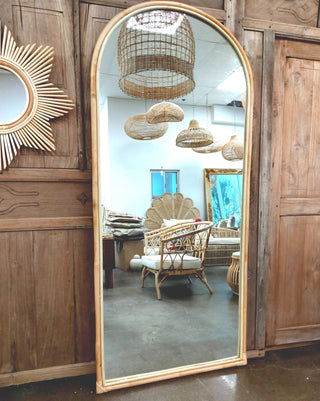 Rattan Arched Mirror