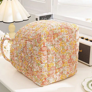 Floral Print Canvas Storage Basket | Decorative Organizer