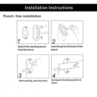 Gold Rechargeable LED Makeup and Bathroom Mirror, Magnified Reflection