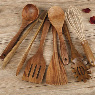 Sturdy Wooden Cooking Utensils Set | Versatile Design
