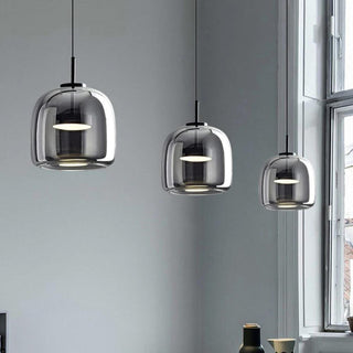 Sleek Black Glass Pendant Light, Modern Design