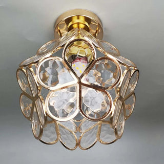 Floral Design Glass Ceiling Light Fixture, Decorative Illumination