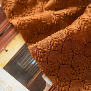 Amber Glow Boho Crochet Curtain | Decorative Accent