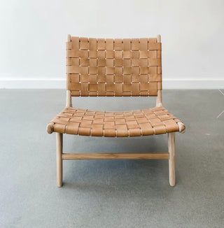 Camille Woven Leather lounge Chair