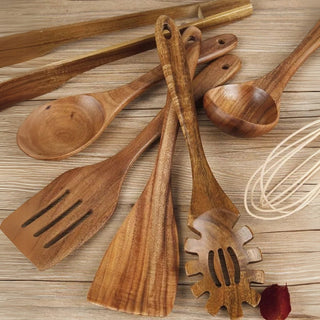 Sturdy Wooden Cooking Utensils Set | Versatile Design