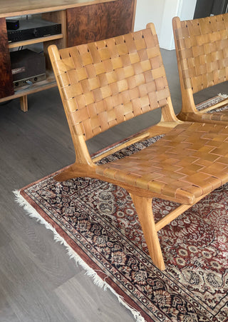 Camille Woven Leather lounge Chair