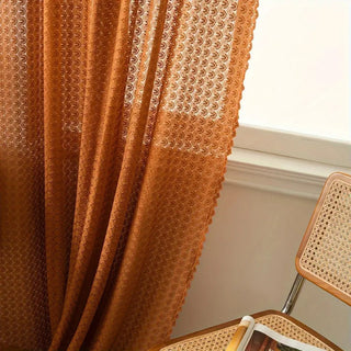 Boho Amber Crochet Curtain | Warm Glow