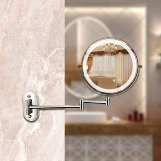 Sleek Rechargeable LED Makeup Mirror, Chrome Finish