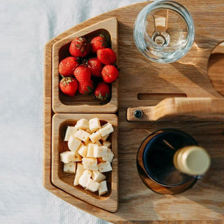 Portable Wooden Wine Picnic Table Foldable Stylish