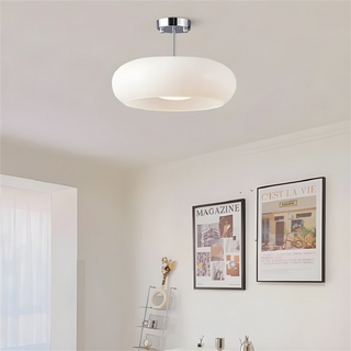 Vintage Round Glass Ceiling Fixture, Retro Style