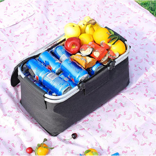 Collapsible Insulated Picnic Basket, Leakproof Design