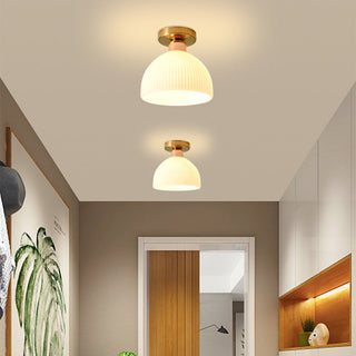 Contemporary Ceiling Fixture, Milk White Glass