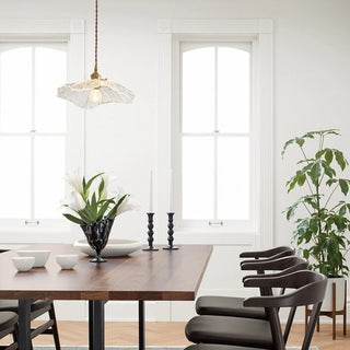 Artistic Glass Pendant Light, Floral Design