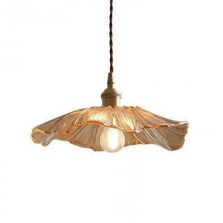 Artistic Glass Pendant Light, Floral Design