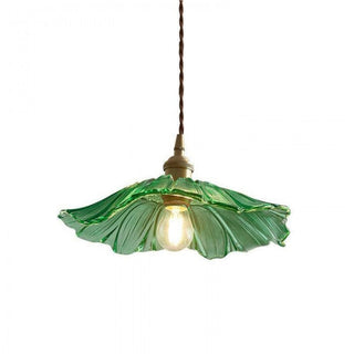 Artistic Glass Pendant Light, Floral Design