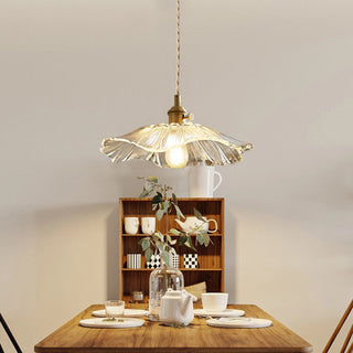 Artistic Glass Pendant Light, Floral Design