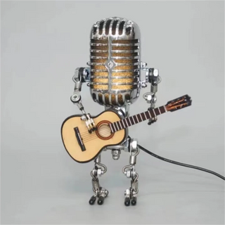 Guitar-themed robot lamp, imaginative design