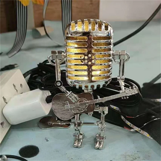 Guitar-themed robot lamp, imaginative design