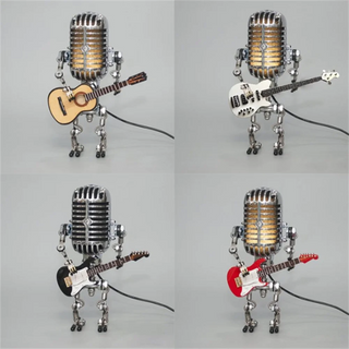 Guitar-themed robot lamp, imaginative design