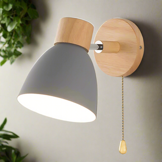 Wooden Modern Hanging Switch Wall Light, Nordic Design