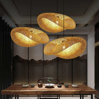 Natural Bamboo Hanging Light, Rustic Design