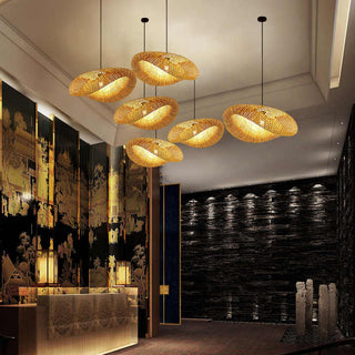 Natural Bamboo Hanging Light, Rustic Design