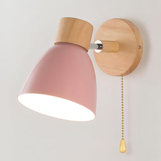 Wooden Modern Hanging Switch Wall Light, Nordic Design