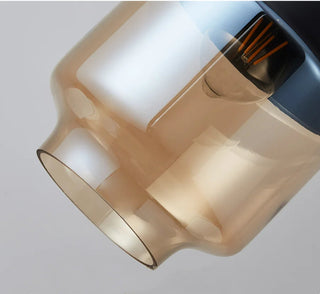 Chic Pendant Light, Glass and Wood Design