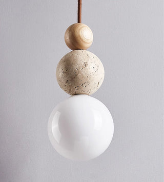Contemporary Minimalist Travertine Pendant Light