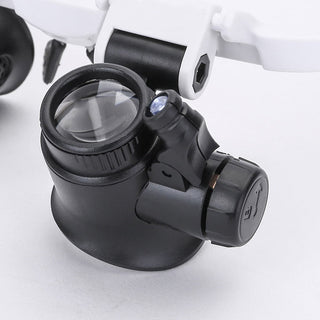 Adjustable LED Magnifying Glasses with 8x, 15x, and 23x Magnification for Hobbies and Precision Work
