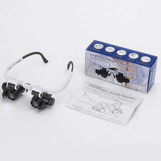 Adjustable LED Magnifying Glasses with 8x, 15x, and 23x Magnification for Hobbies and Precision Work