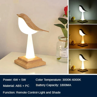 Charming Bird-themed Table Lamp, Contemporary Design