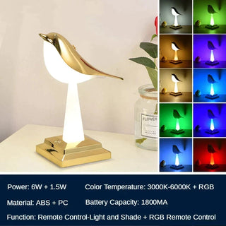 Charming Bird-themed Table Lamp, Contemporary Design