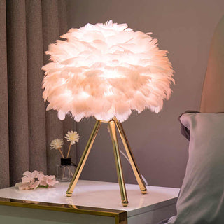 Dimmable Feather Table Lamp, Elegant Design