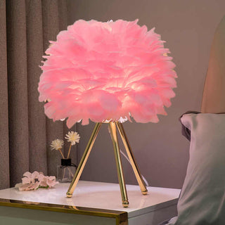 Dimmable Feather Table Lamp, Elegant Design