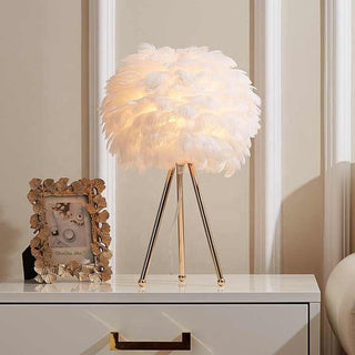 Dimmable Feather Table Lamp, Elegant Design