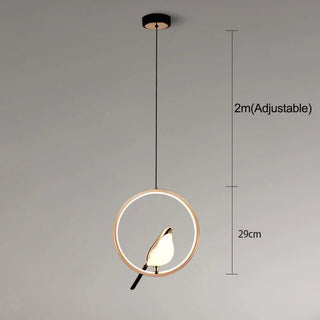 Elegant Pendant Light, Golden Bird Accent